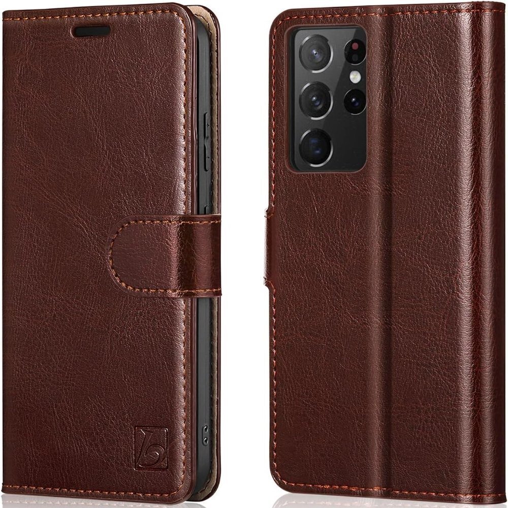 Samsung Galaxy S21 Ultra 5G Wallet Case (6.8 inch) Brown